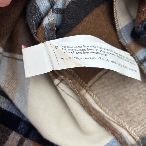 Zara Plaid Shacket Oversized Lumberjack Button Shirt Jacket Plaid M Cabincore - Picture 7 of 8